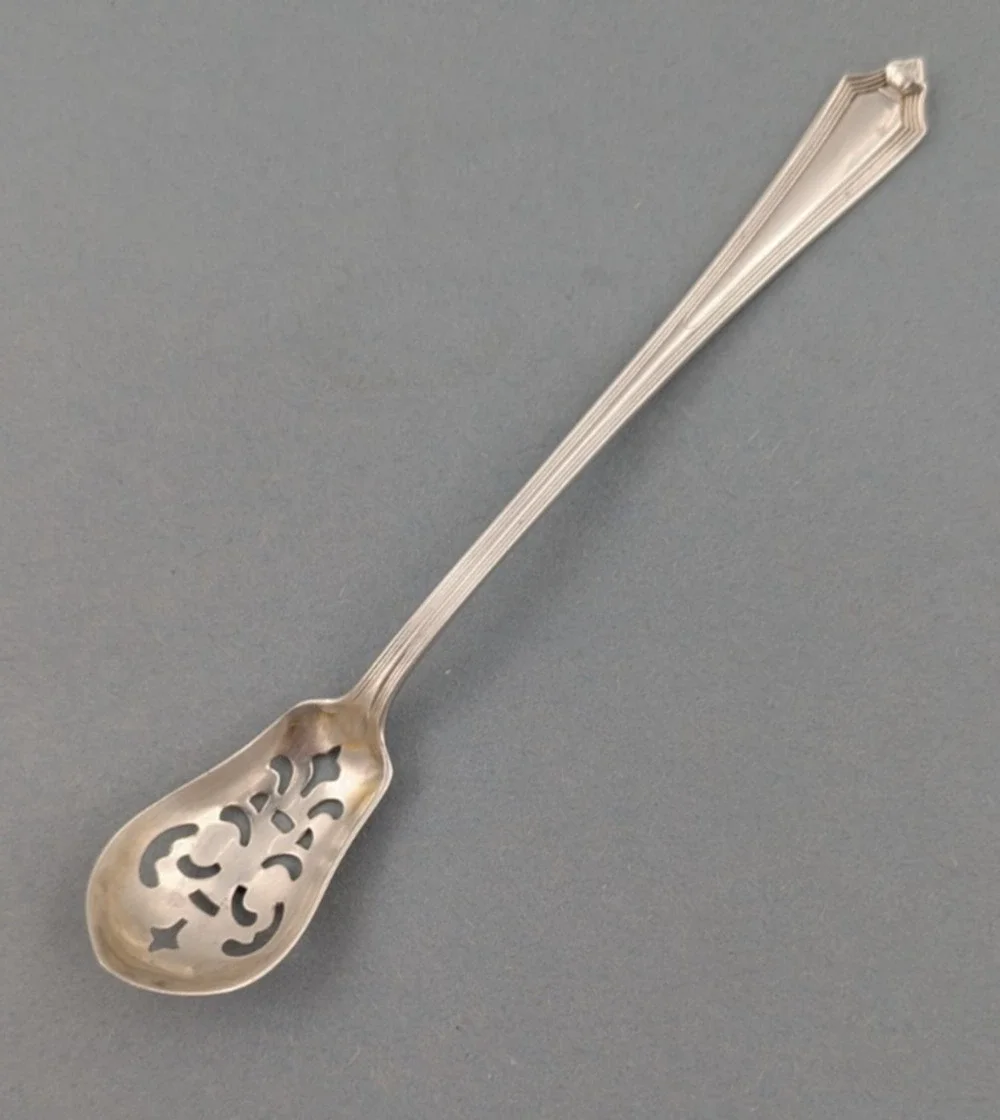 Gorham Sterling Silver Plymouth Olive Serving Spoon Pierced 5-3/4